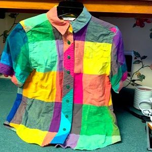Lizclaborne SS Beautiful colorful button down